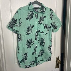 Star Wars Men’s Hawaiian shirt, Darth Vader Stormtrooper Green size Small EUC